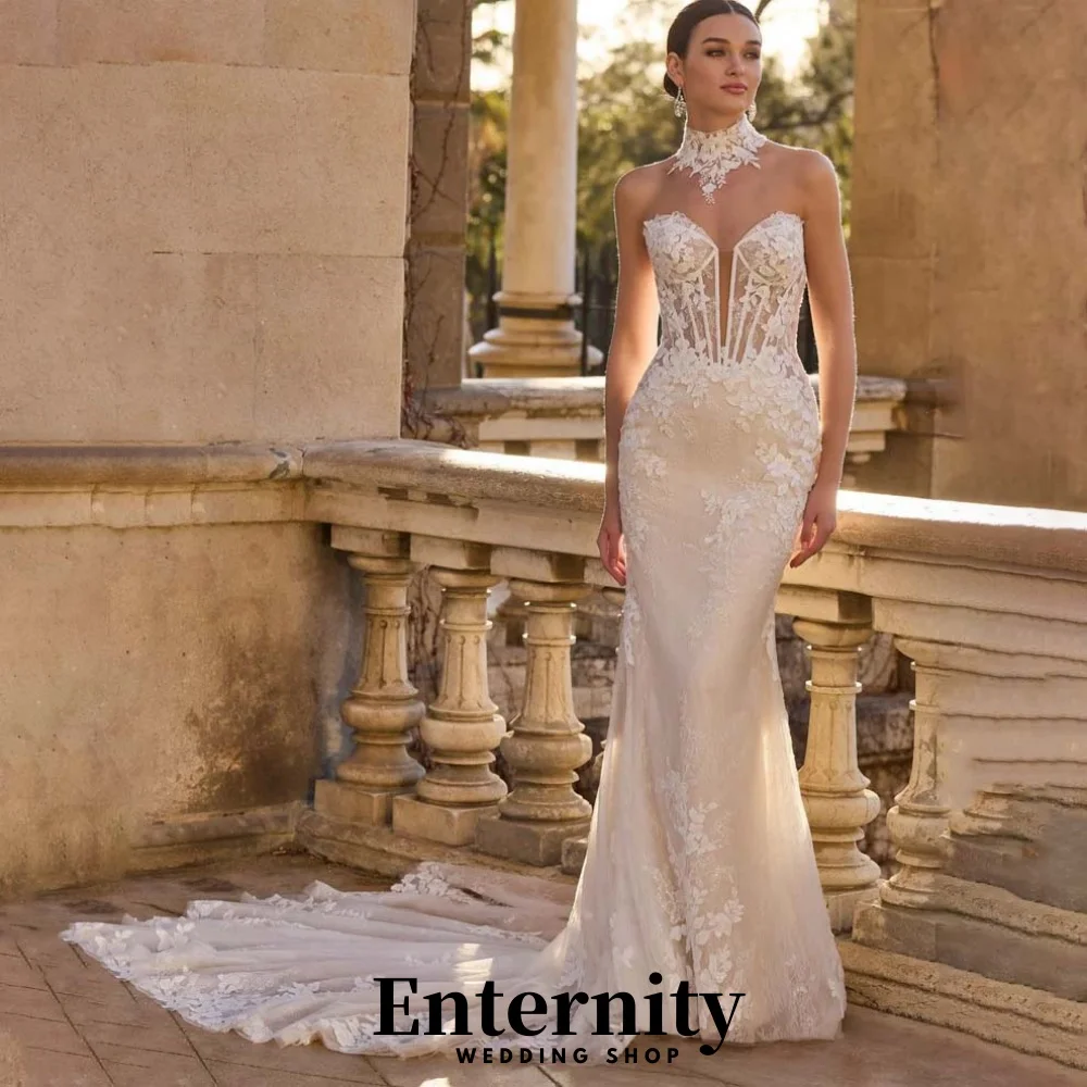 Customized Elegant Lace Applique Wedding Dress Exquisite Sleeveless Tulle Bridal Gown Mermaid Wedding Gown Vestidos De Novia
Customized Elegant Lace Applique Wedding Dress Exquisite Sleeveless Tulle Bridal Gown Mermaid Wedding Gown Vestidos De Novia