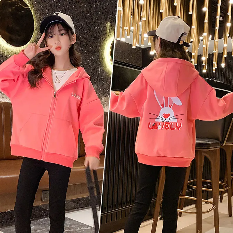 Spring Girls Cartoon Jacket Lovely Rabbit Cardigan Hoodies Autumn Hooded Streetwear Students Girls Sweatshirts Cotton Casaco
Spring Girls Cartoon Jacket Lovely Rabbit Cardigan Hoodies Autumn Hooded Streetwear Students Girls Sweatshirts Cotton Casaco