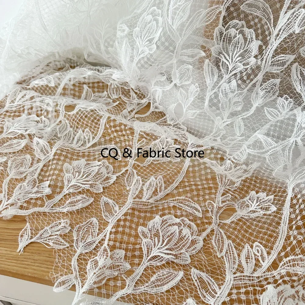 Elegant Hollow Out Rose Fish Silk Embroidery Lace Fabric for Wedding Dresses and Evening Gowns European Style Designer Fabric
Elegant Hollow Out Rose Fish Silk Embroidery Lace Fabric for Wedding Dresses and Evening Gowns European Style Designer Fabric