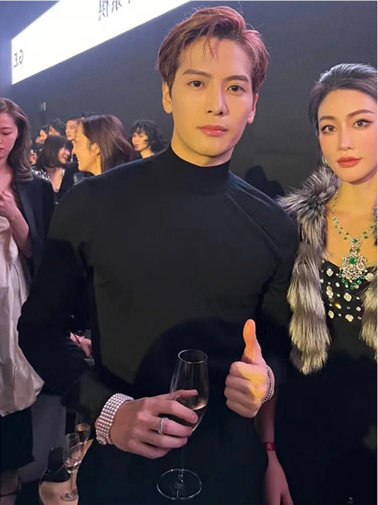 Korean Sle f High Collar Knitted Sweater Men's Autumn Winter Faion Brand Bla Inner Wear mid Collar Slim Fit Base irt
Korean Sle f High Collar Knitted Sweater Men's Autumn Winter Faion Brand Bla Inner Wear mid Collar Slim Fit Base irt