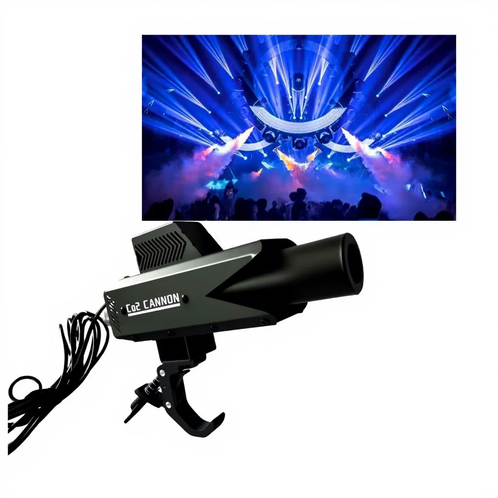 25W Mini CO2 Jet Machine 8-10m Range Electric Control Cryo Fog Gun Dry Ice Cannon with Truss C Clamp for DJ Club Stage SFX Shows
25W Mini CO2 Jet Machine 8-10m Range Electric Control Cryo Fog Gun Dry Ice Cannon with Truss C Clamp for DJ Club Stage SFX Shows