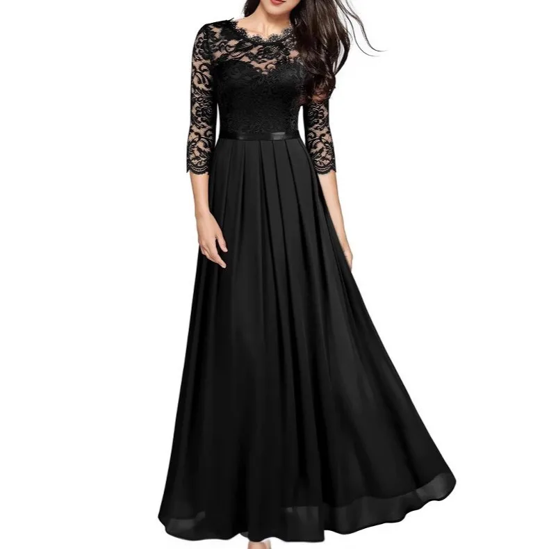 Lace Patchwork Chiffon Evening Dress Crew Neck Maxi Gown Sexy S-XXL
Lace Patchwork Chiffon Evening Dress Crew Neck Maxi Gown Sexy S-XXL