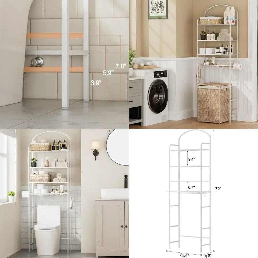 4-уровневое хранилище над унитазом, органайзер для ванной комнаты, компактная полка для хранения над унитазом с 4 крючками и держателем для бумаги, металл
4-уровневое хранилище над унитазом, органайзер для ванной комнаты, компактная полка для хранения над унитазом с 4 крючками и держателем для бумаги, металл