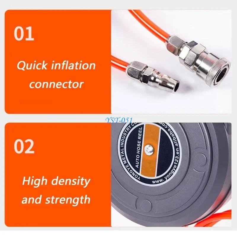E15A Automatic Retractable Dust Proof Air Hose Reel for High Pressure Applications
E15A Automatic Retractable Dust Proof Air Hose Reel for High Pressure Applications