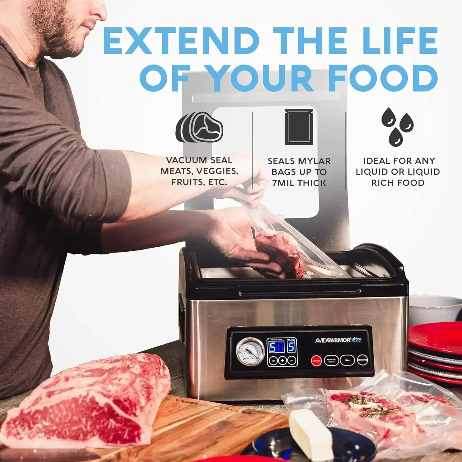 ez Chamber Vacuum Sealer Machine, USV32, Ultra Series, Food for Wet Foods, Meat Sealers Packing Machine
ez Chamber Vacuum Sealer Machine, USV32, Ultra Series, Food for Wet Foods, Meat Sealers Packing Machine