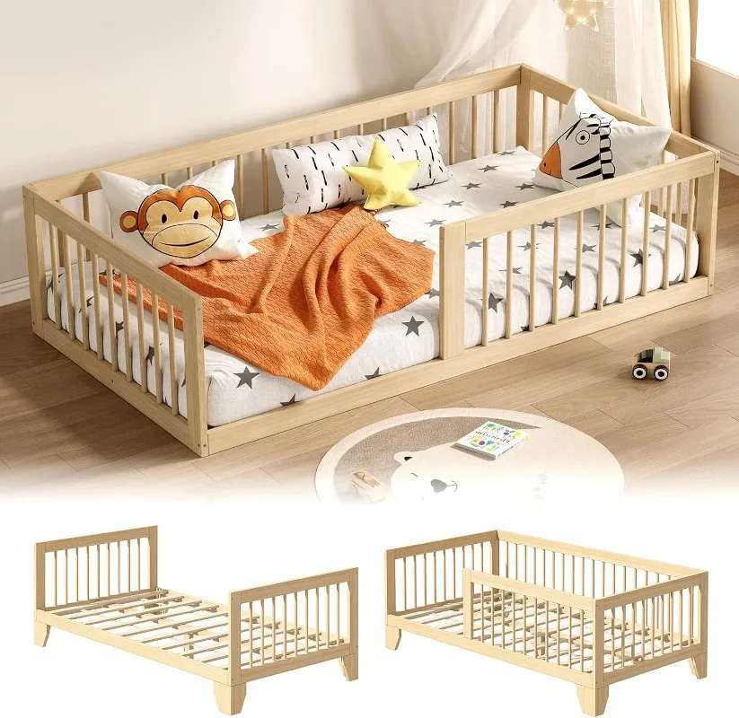 EXPERLAM Montessori Toddler Bed - Variable Twin Toddler Bed Frame with Removable Fences, Legs and 10 Board Slats, Toddler
EXPERLAM Montessori Toddler Bed - Variable Twin Toddler Bed Frame with Removable Fences, Legs and 10 Board Slats, Toddler