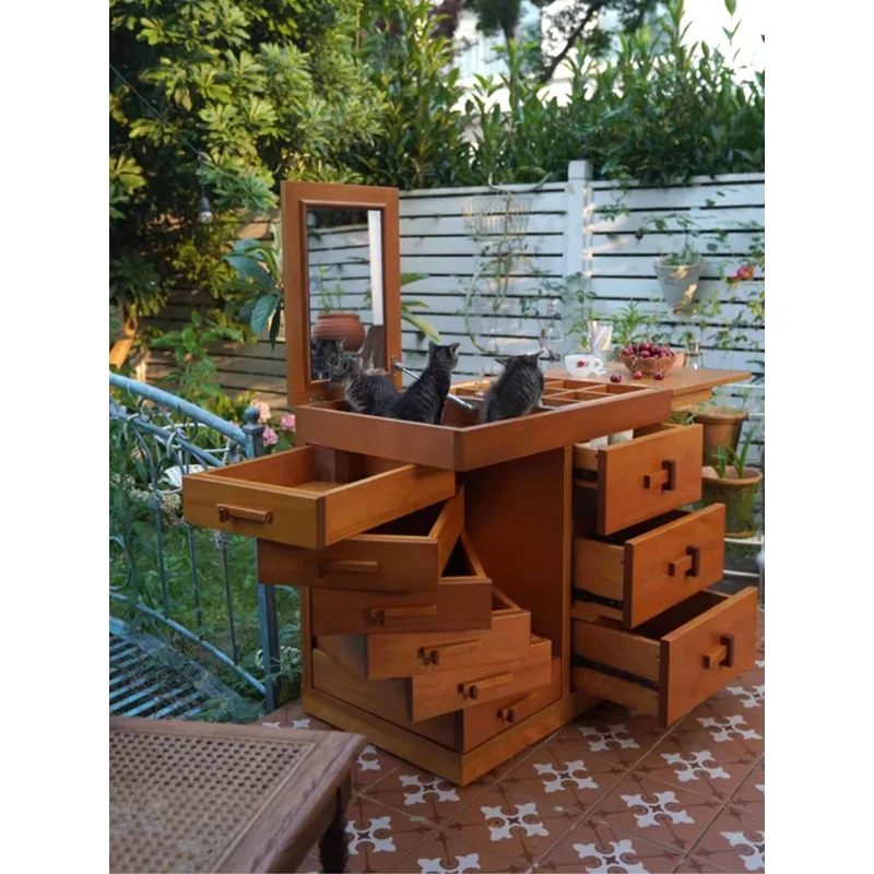 Medieval Style Solid Wood Multi-functional Storage Cart Lattice Cosmetics Retro Style Art Raw Painting Utensils Storage
Medieval Style Solid Wood Multi-functional Storage Cart Lattice Cosmetics Retro Style Art Raw Painting Utensils Storage