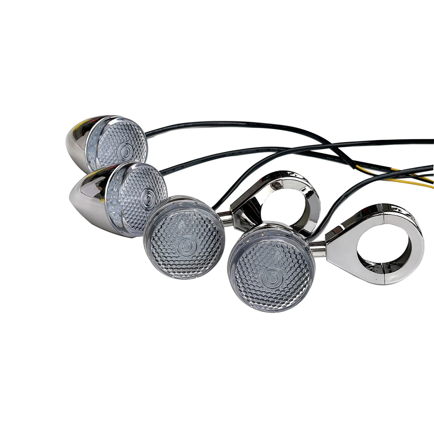 Chrome Front Rear Bullet LED Turn Signal Light Indicator W/41mm Fork Mount Clamp Fit For Harley Sportster XL 883 1200 Yamaha
Chrome Front Rear Bullet LED Turn Signal Light Indicator W/41mm Fork Mount Clamp Fit For Harley Sportster XL 883 1200 Yamaha