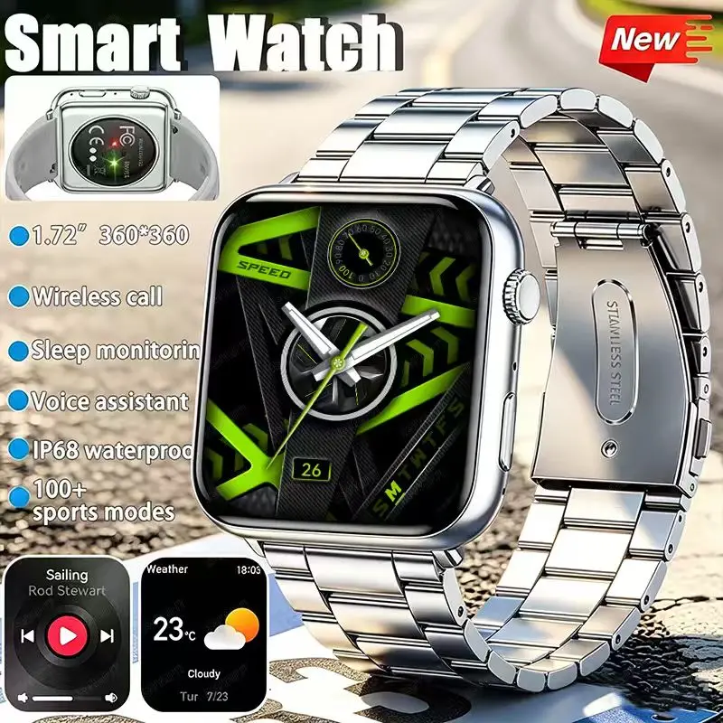 2026 newmen'sandwomen'soutdoor smartwatches,1.72-inch high-definition display screen, wireless calling, sports tracking function
2026 newmen'sandwomen'soutdoor smartwatches,1.72-inch high-definition display screen, wireless calling, sports tracking function
