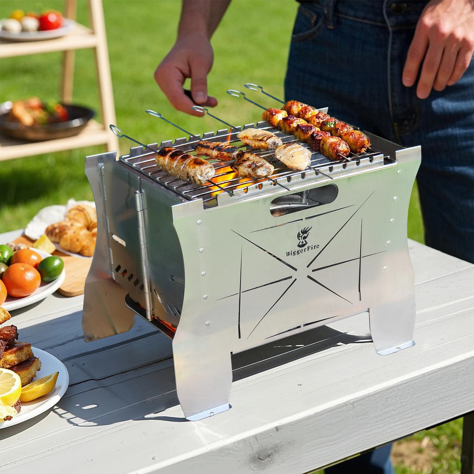 Дровяная печь для кемпинга, сетчатый гриль, портативный складной уличный дикий выживание, путешествия, туризм, оборудование для повара из нержавеющей стали, костра для барбекю 
Дровяная печь для кемпинга, сетчатый гриль, портативный складной уличный дикий выживание, путешествия, туризм, оборудование для повара из нержавеющей стали, костра для барбекю