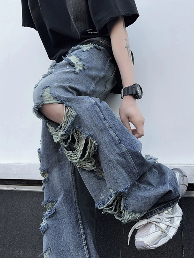 Washed Gradient Distressed Ripped Jeans Hip Hop Denim Pants Loose Design Wide Leg Pants Vintage Jeans Pants
Washed Gradient Distressed Ripped Jeans Hip Hop Denim Pants Loose Design Wide Leg Pants Vintage Jeans Pants