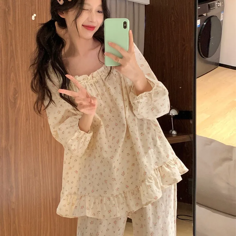 Spring and Autumn New Women's Pajamas, Pajamas, Girls, Clouds, Cotton, Korean Sweet Long Sleeves, Pants, Loungewear, Pajama Set
Spring and Autumn New Women's Pajamas, Pajamas, Girls, Clouds, Cotton, Korean Sweet Long Sleeves, Pants, Loungewear, Pajama Set