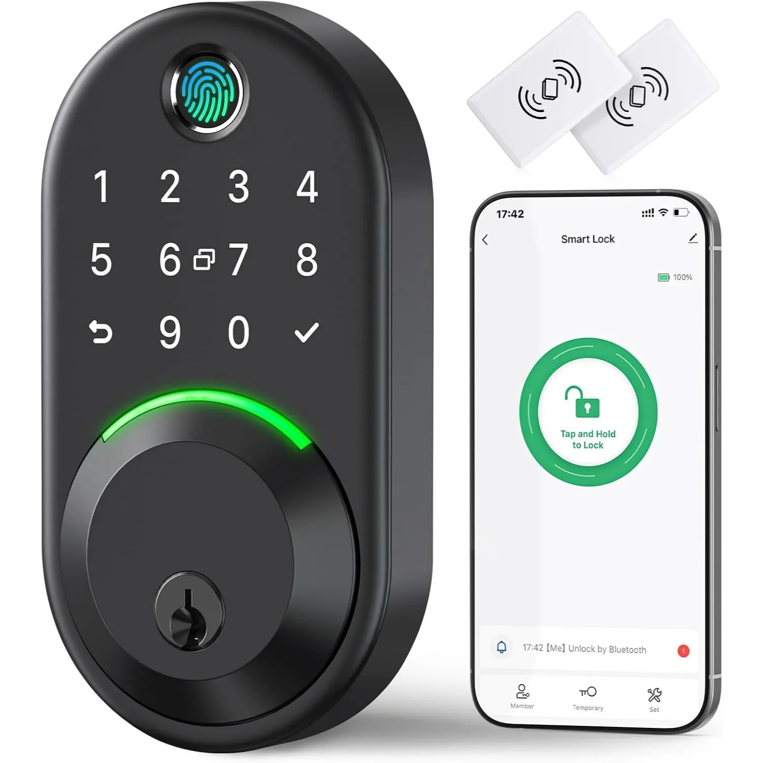 Smart Deadbolt Door Lock with Keypad Fingerprint Keyless Entry for Front Door Easy Installation
Smart Deadbolt Door Lock with Keypad Fingerprint Keyless Entry for Front Door Easy Installation