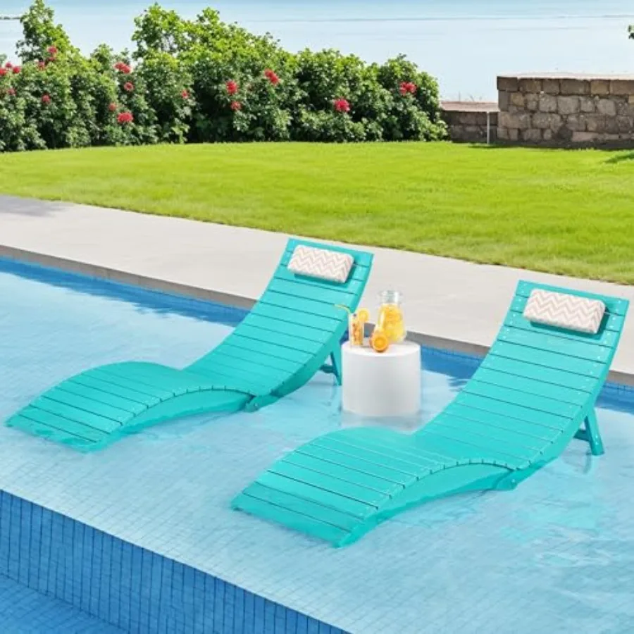 Folding Pool Lounge Chairs Set of 2, Pre-Assembled HDPS Anti-Floating Aquawave Lounge Chair with Headrest for in-Pool Use Max D
Folding Pool Lounge Chairs Set of 2, Pre-Assembled HDPS Anti-Floating Aquawave Lounge Chair with Headrest for in-Pool Use Max D