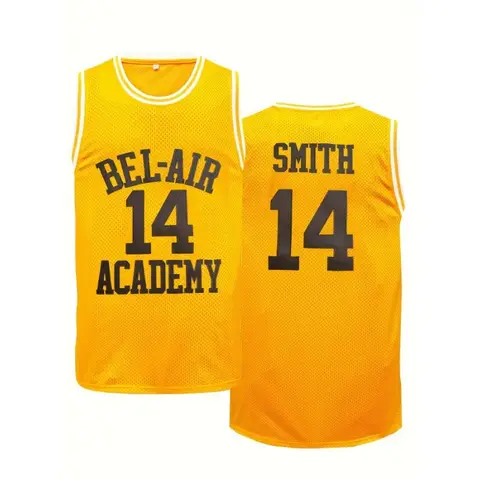 Boyfriend Basketball jersey BEL-AIR ACADEMY 14 SMITH  jersey Embroidery sewing  sportswear Hip-hop culture movie cosplay shirt