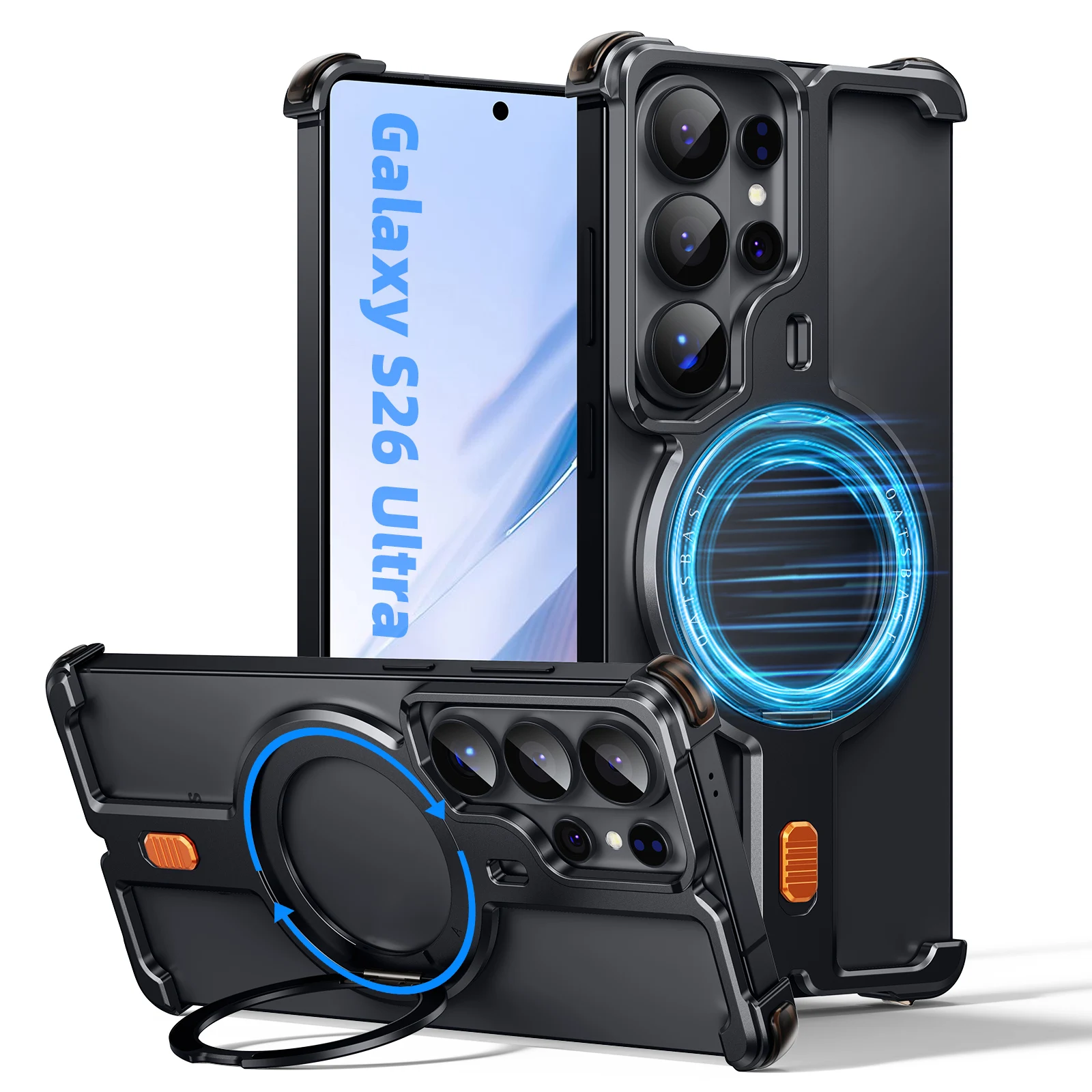 Чехол-подставка Oatsbasf для Samsung Galaxy S26 Ultra, безрамочный, тонкий, с защитой на 360 градусов ° Вращающаяся магнитная подставка
Чехол-подставка Oatsbasf для Samsung Galaxy S26 Ultra, безрамочный, тонкий, с защитой на 360 градусов ° Вращающаяся магнитная подставка