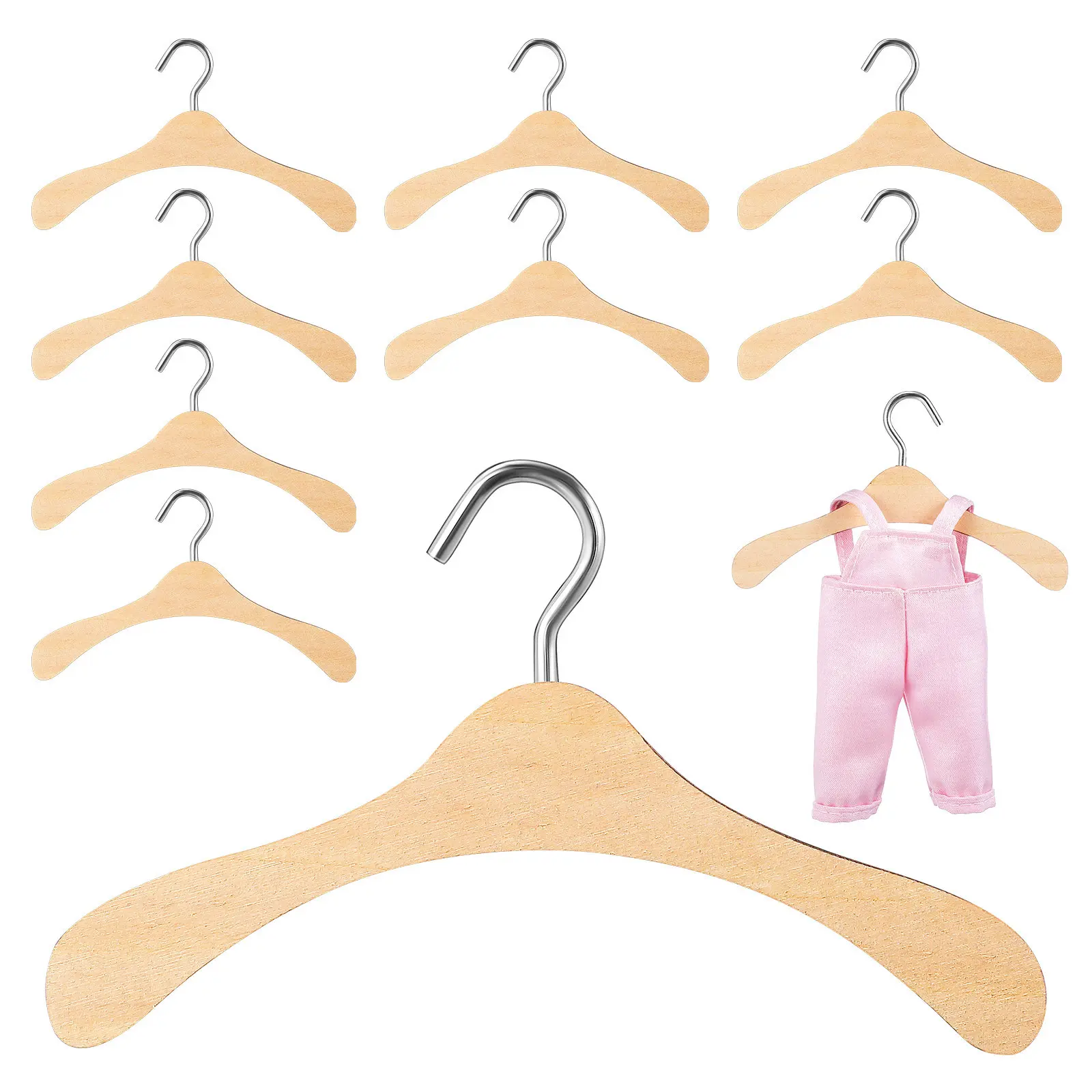 10Pcs Mini Wooden Clothes Hangers for Bjd Dollhouse Accessories Small Clothes Organizer Hanging Tool Wooden Hanger
10Pcs Mini Wooden Clothes Hangers for Bjd Dollhouse Accessories Small Clothes Organizer Hanging Tool Wooden Hanger