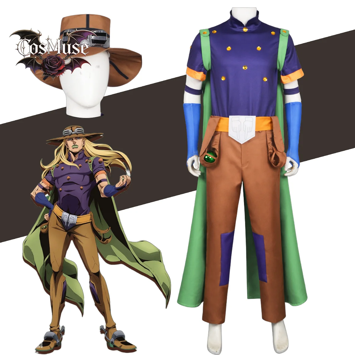 Gyro Cosplay - Man Uniform Cloak Hat Wig Halloween Party Clothing Outfit
Gyro Cosplay - Man Uniform Cloak Hat Wig Halloween Party Clothing Outfit