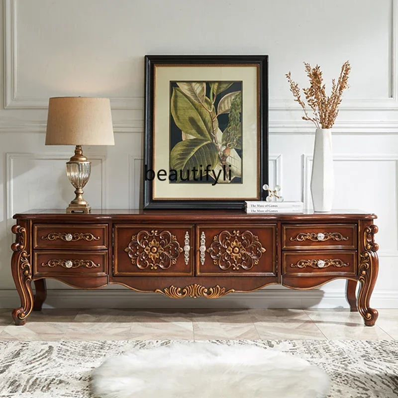 D25French Retro Solid Wood TV Cabinet Coffee Table American Living Room Floor Cabinet Corner Table Side Table
D25French Retro Solid Wood TV Cabinet Coffee Table American Living Room Floor Cabinet Corner Table Side Table