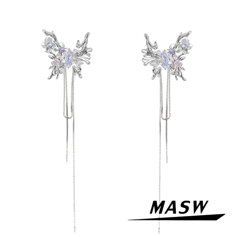 MASW Original Design Thick Silver Plated Sweet Style Purple Butterfly Earrings For Girl Women Fashion Jewelry Gift 2024 New
MASW Original Design Thick Silver Plated Sweet Style Purple Butterfly Earrings For Girl Women Fashion Jewelry Gift 2024 New