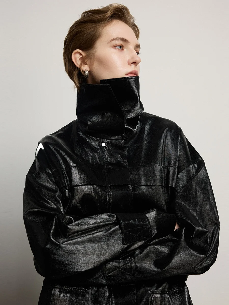 Spring 2026 New Arrival Women's Ele High-End Bla Windbreaker Coat Bright Surface Ladylike Straight Cut Long Sve Zipper
Spring 2026 New Arrival Women's Ele High-End Bla Windbreaker Coat Bright Surface Ladylike Straight Cut Long Sve Zipper