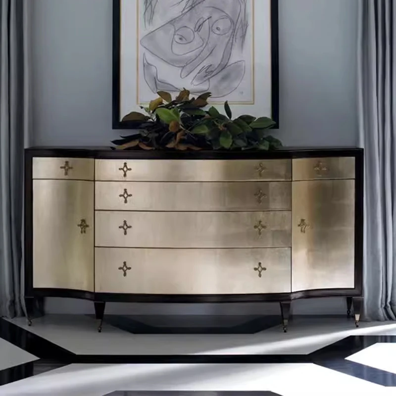 American light luxury champagne gold porch cabinet neoclassical home bedroom storage drawer cabinet
American light luxury champagne gold porch cabinet neoclassical home bedroom storage drawer cabinet