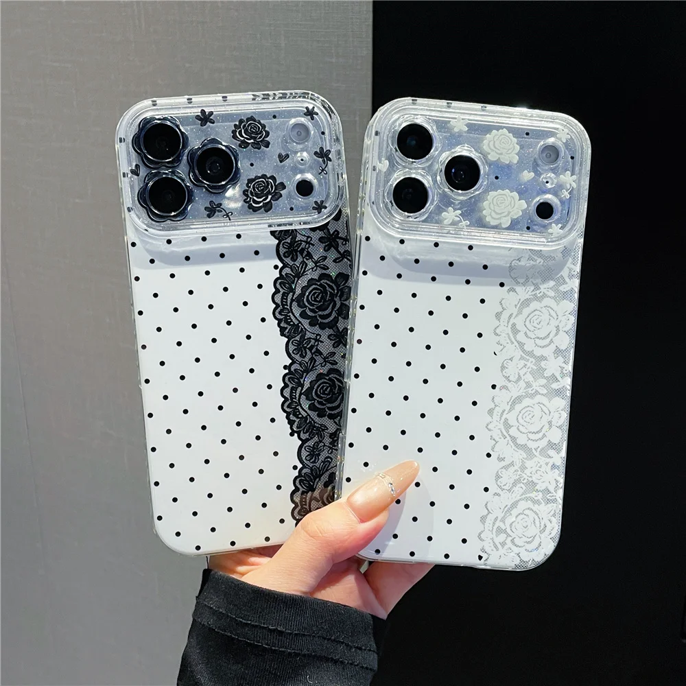 Black white Lace Polka dot Pattern Phone Case For iPhone 17 17Air 16E 15 14 13 16 Pro Max Camera Protection Soft Cover
Black white Lace Polka dot Pattern Phone Case For iPhone 17 17Air 16E 15 14 13 16 Pro Max Camera Protection Soft Cover