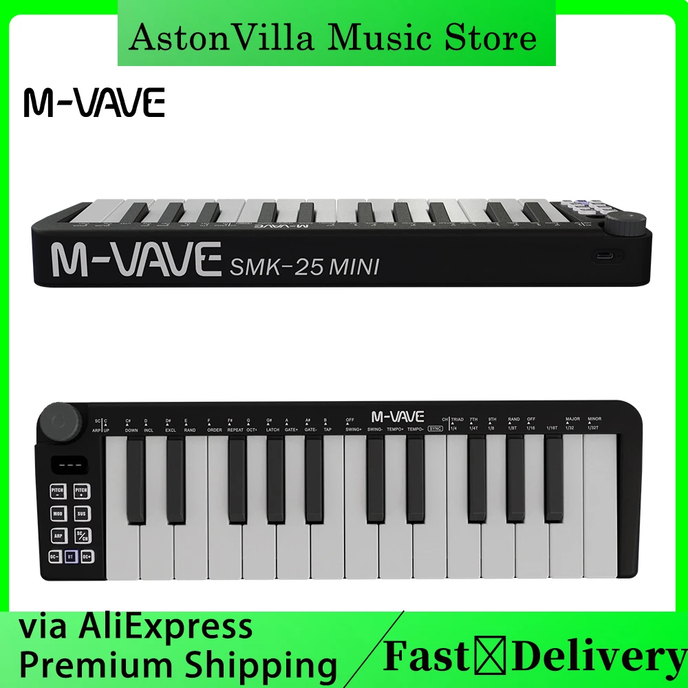 M-VAVE SMK-25mini MIDI-клавиатура, перезаряжаемая 25-клавишная клавиатура MIDI-управление, инструмент, мини-портативная USB-клавиатура, MIDI-контроллер
M-VAVE SMK-25mini MIDI-клавиатура, перезаряжаемая 25-клавишная клавиатура MIDI-управление, инструмент, мини-портативная USB-клавиатура, MIDI-контроллер