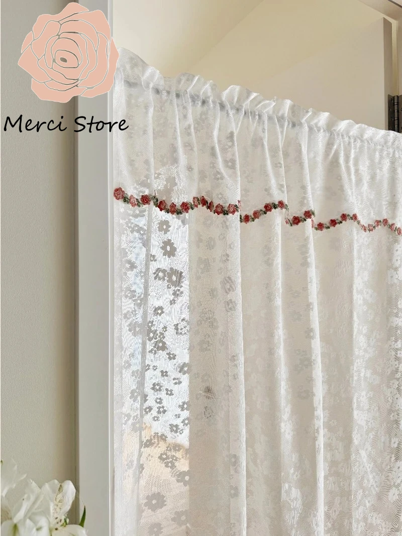 White Translucent Little Rose Retro Lace French Window Screen Curtain for Bathroom Shower Half Door Decorative Vintage Elegance
White Translucent Little Rose Retro Lace French Window Screen Curtain for Bathroom Shower Half Door Decorative Vintage Elegance