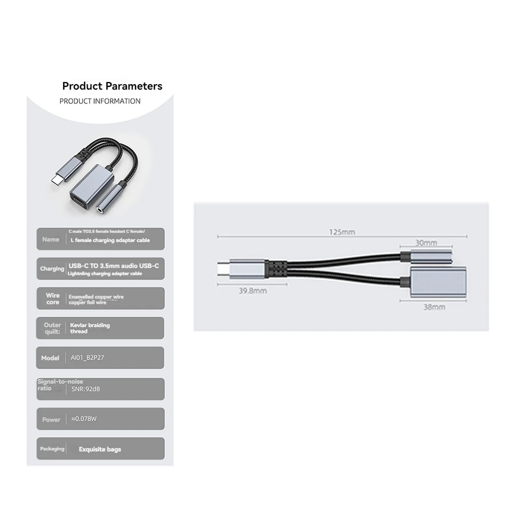 AS62 3in1 USB C to 3.5mm/Type-C/IOS Aux Audio Adapter PD Fast Charge Headphone Converter Black
AS62 3in1 USB C to 3.5mm/Type-C/IOS Aux Audio Adapter PD Fast Charge Headphone Converter Black