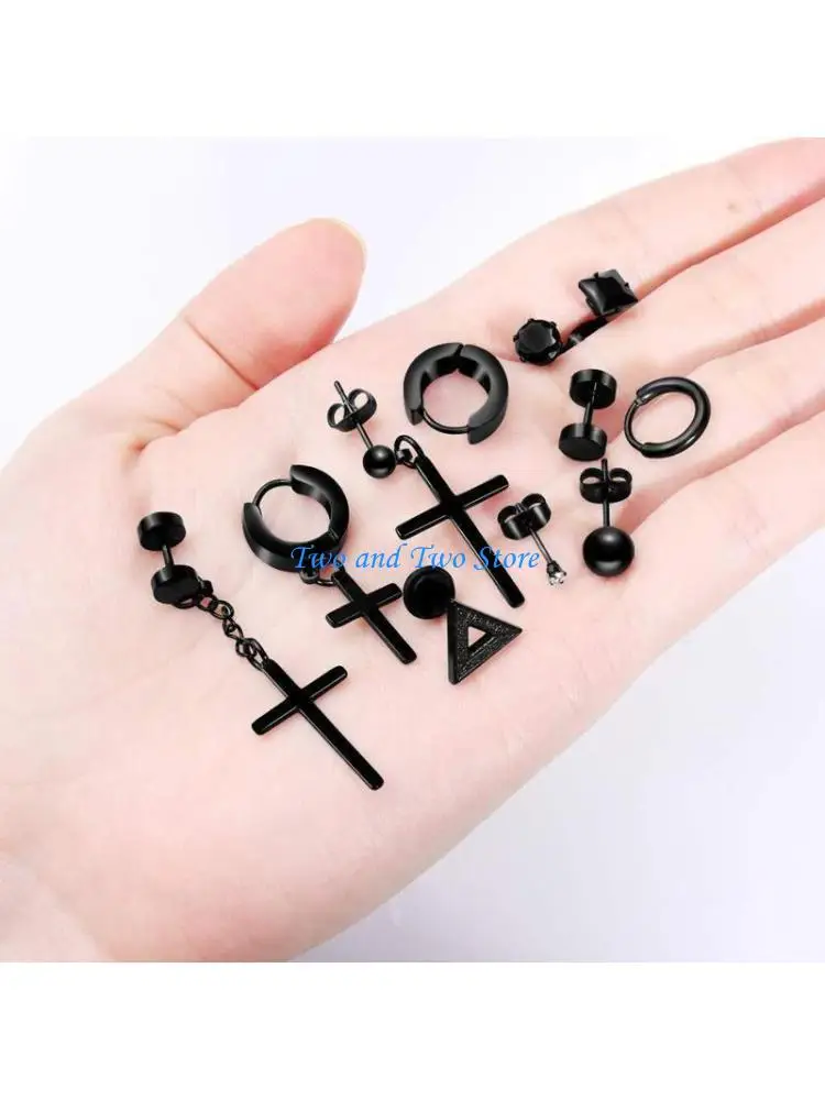 HX6F Stainless Steel Earrings Earrings Set 15 Pairs European and American Hip-hop Jewelry Barbell Zircon Ear Buckle Ear Clip
HX6F Stainless Steel Earrings Earrings Set 15 Pairs European and American Hip-hop Jewelry Barbell Zircon Ear Buckle Ear Clip
