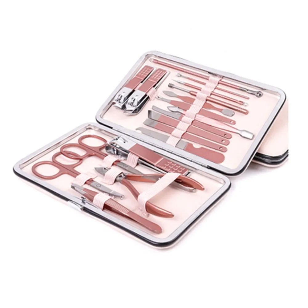 18pcs Stainless Steel Nail Clipper Set Rose Gold Leather Case Manicure Kit Cuticle Trimmer Travel Outdoor Use
18pcs Stainless Steel Nail Clipper Set Rose Gold Leather Case Manicure Kit Cuticle Trimmer Travel Outdoor Use