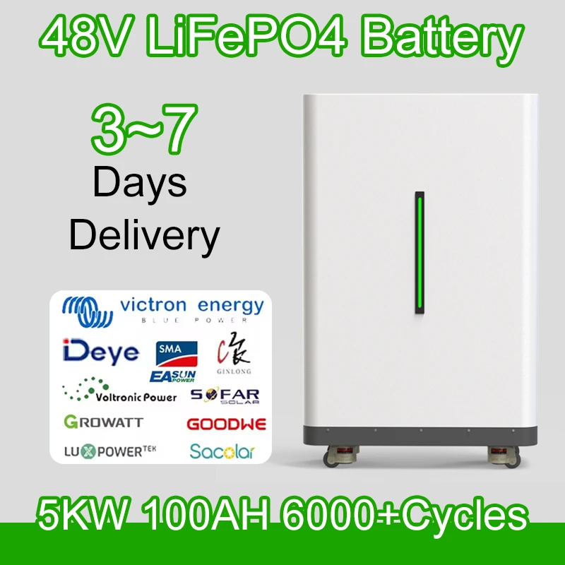 48V 5KW 100AH LiFePO4 Battery Pack 16S 200A BMS 30KW 15KW Portable Wheeled 51.2V 300Ah 100Ah Lithium battery Ship from EU
48V 5KW 100AH LiFePO4 Battery Pack 16S 200A BMS 30KW 15KW Portable Wheeled 51.2V 300Ah 100Ah Lithium battery Ship from EU