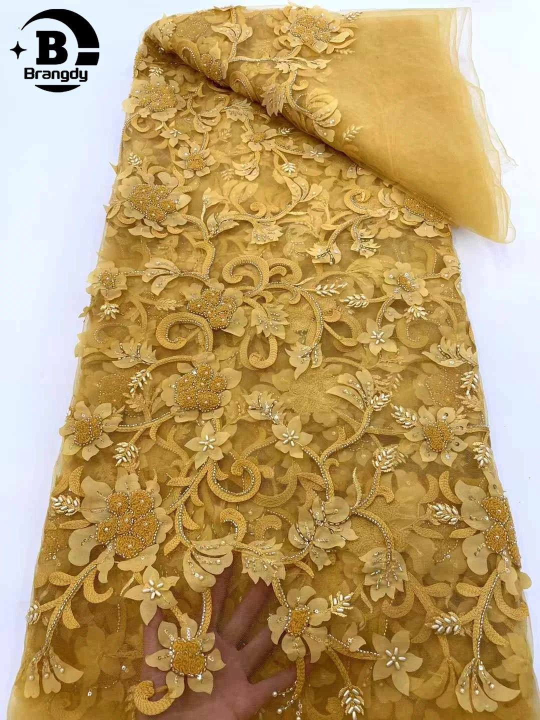 Gold African Beaded Mesh Lace Fabric French Luxury Nigerian Mesh Lace Sequin Wedding Dress For Women 2025 High Quality Lace
Gold African Beaded Mesh Lace Fabric French Luxury Nigerian Mesh Lace Sequin Wedding Dress For Women 2025 High Quality Lace