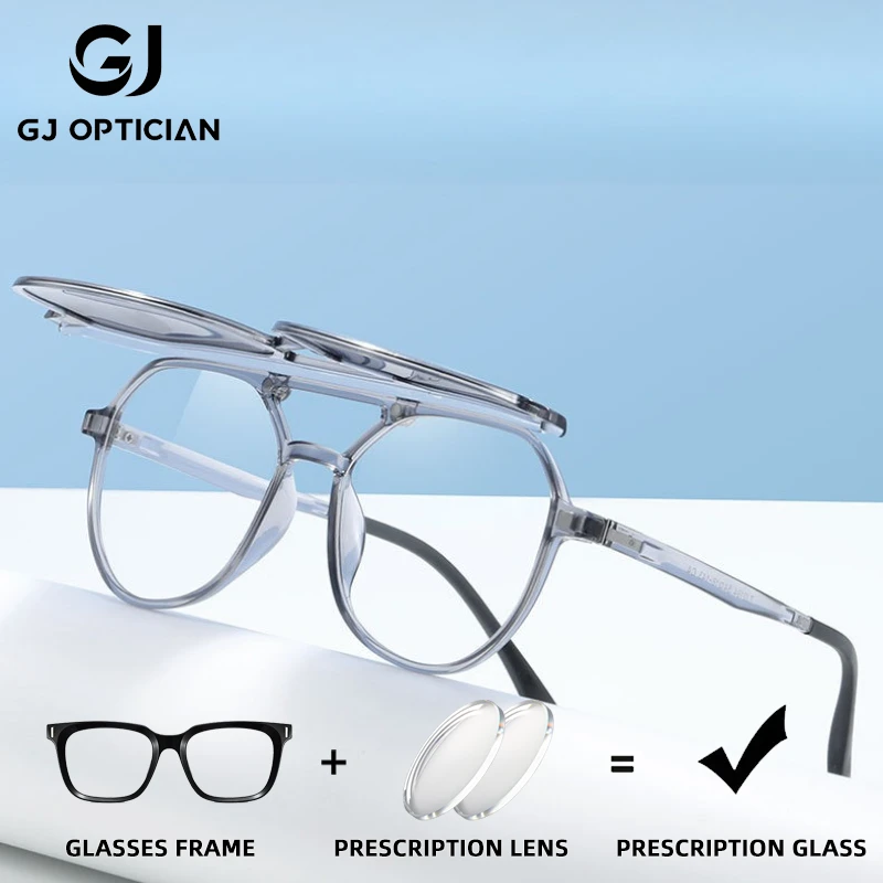 GJ OPTICIAN Flip Magnetic Sleeve Glasses Polarized Clip Sunglasses Women Double Beam Anti Blue Light Prescription Myopia Glasses
GJ OPTICIAN Flip Magnetic Sleeve Glasses Polarized Clip Sunglasses Women Double Beam Anti Blue Light Prescription Myopia Glasses