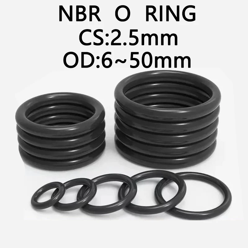 10/50Pcs NBR O Ring Gasket Thickness CS 2.5mm OD 6~50mm Nitrile Rubber Round O Type Corrosion Oil Resist Sealing Washer Blackr
10/50Pcs NBR O Ring Gasket Thickness CS 2.5mm OD 6~50mm Nitrile Rubber Round O Type Corrosion Oil Resist Sealing Washer Blackr
