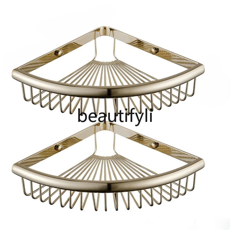 All-copper European triangular rack, enlarged double-layer bathroom with hook, bathroom wall hanging corner
All-copper European triangular rack, enlarged double-layer bathroom with hook, bathroom wall hanging corner