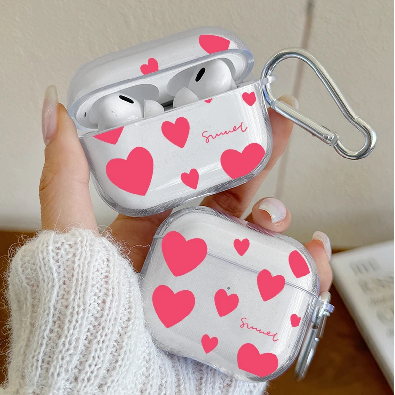 Cute Pink Heart Transparent Case for Airpods 3/4 Earphone Cover for AirPods Pro3/Pro2/Pro Soft TPU Earbuds Case for AirPods 1/2
Cute Pink Heart Transparent Case for Airpods 3/4 Earphone Cover for AirPods Pro3/Pro2/Pro Soft TPU Earbuds Case for AirPods 1/2