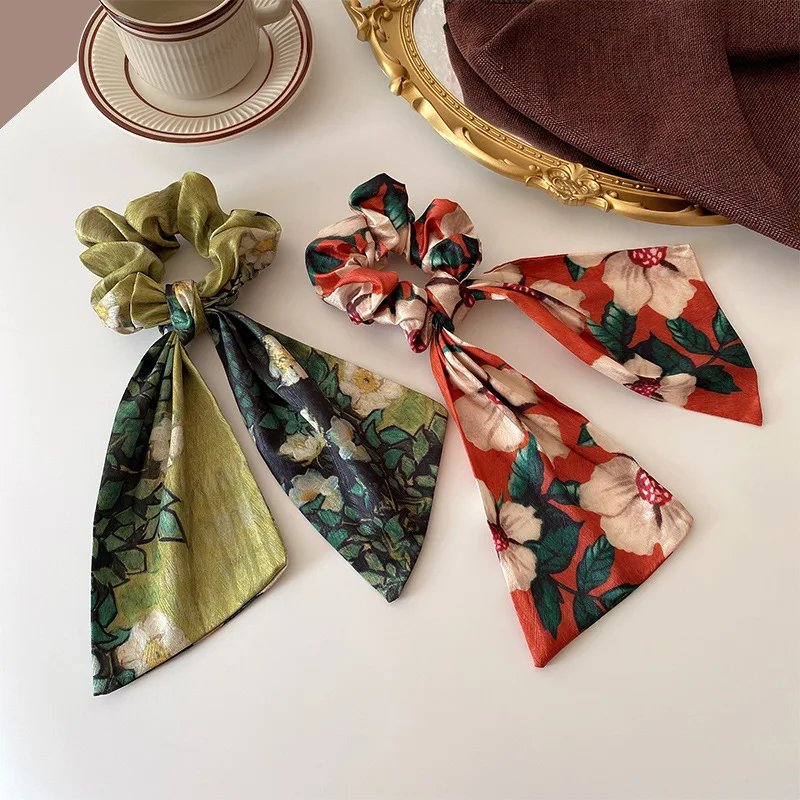 1PC Floral - Printed Bow Hair Scrunchies, Vintage Silk - Like Hair Ties, Women's Elegant Hair Accessories
1PC Floral - Printed Bow Hair Scrunchies, Vintage Silk - Like Hair Ties, Women's Elegant Hair Accessories