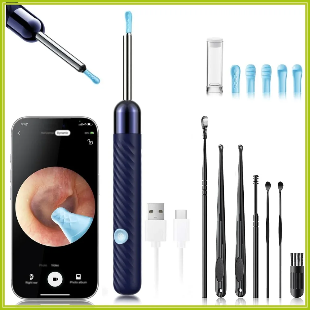 Ear Wax Removal Tool with 1080P Camera - 7 Pcs Ear Cleaning Kit for iOS & Android (Blue)
Ear Wax Removal Tool with 1080P Camera - 7 Pcs Ear Cleaning Kit for iOS & Android (Blue)