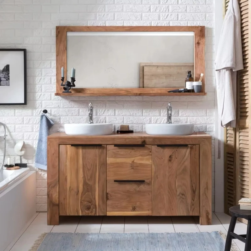 Wooden modern bathroom washbasin for hotel and apartment use
Wooden modern bathroom washbasin for hotel and apartment use