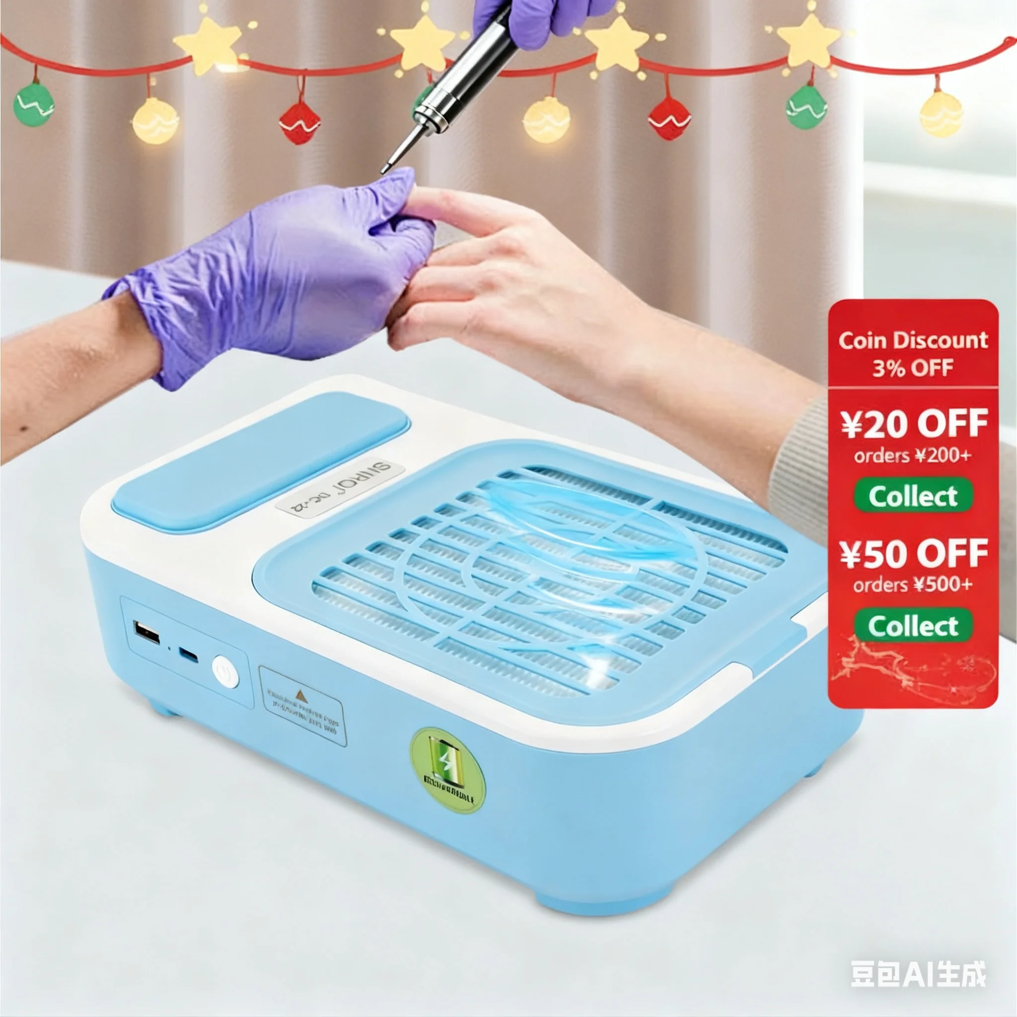 Nail Dust Collector Nail Vacuum Cleaner Low Noise USB Small Nail Art Tool for Manicure, Strong Suction, Removable Filter
Nail Dust Collector Nail Vacuum Cleaner Low Noise USB Small Nail Art Tool for Manicure, Strong Suction, Removable Filter