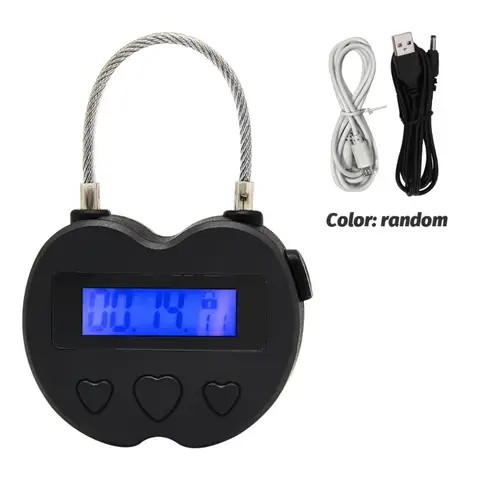 Multifunctional LCD Display Time Lock, Waterproof USB Rechargeable Temporary Timer Padlock, Smart Time Lock for Travel and More