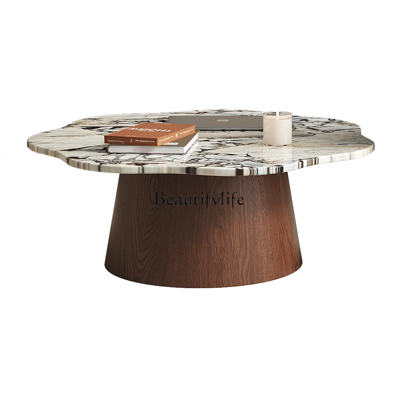 Marble Coffee Table Walnut Color Living Room French Retro Small Apartment
Marble Coffee Table Walnut Color Living Room French Retro Small Apartment