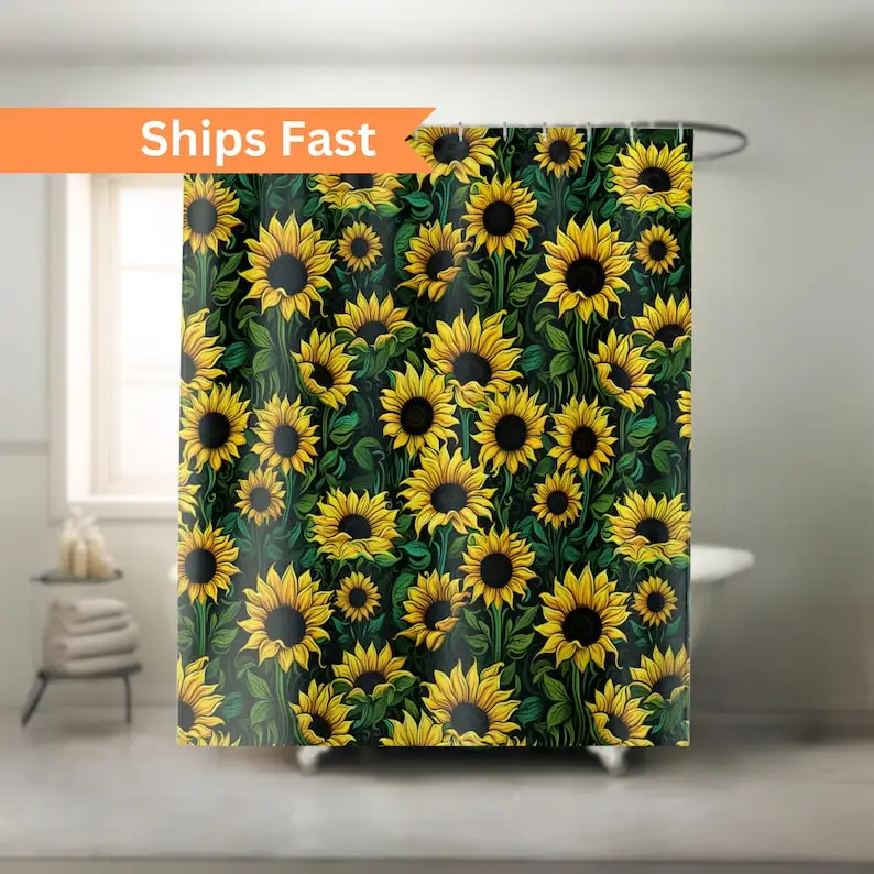 Sunflower Shower Curtain Home Decor Bight Unique Water Resistant Bath Accessory
Sunflower Shower Curtain Home Decor Bight Unique Water Resistant Bath Accessory