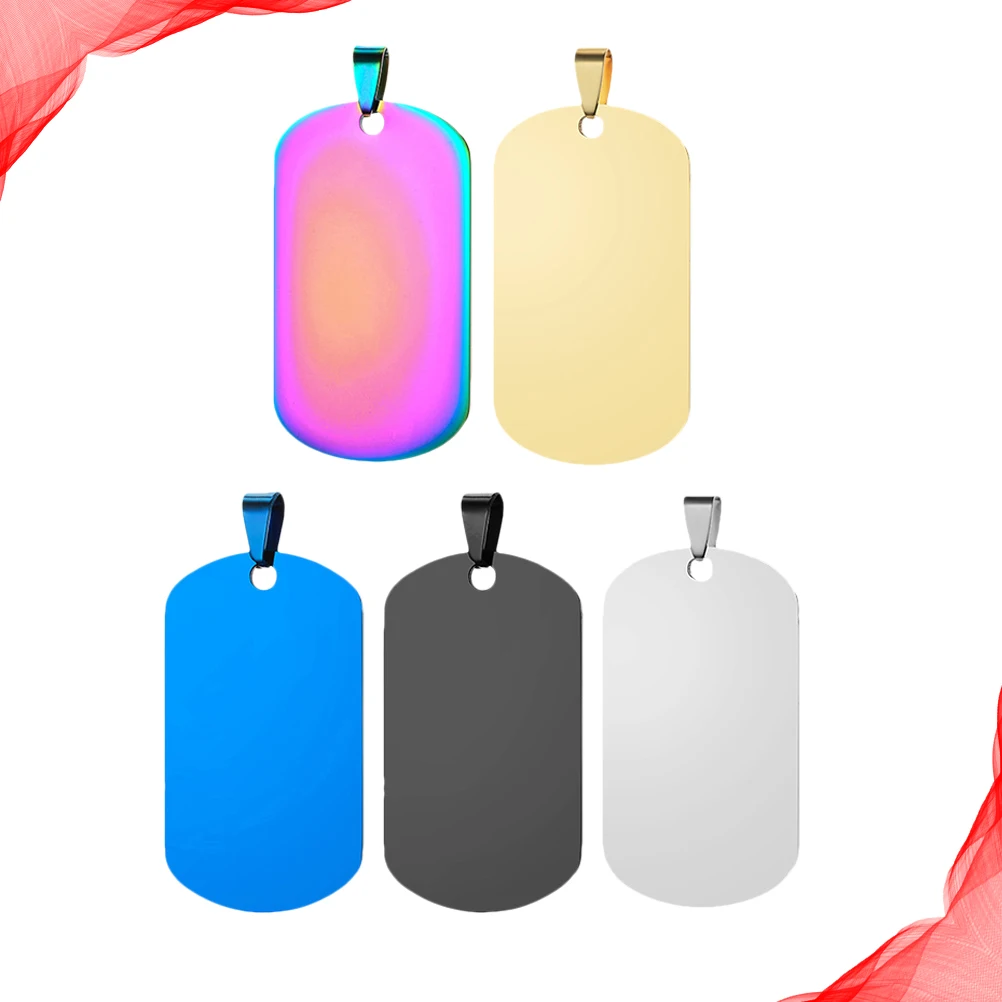 5 шт., лазерная гравировка, военная собачья бирка, кулон, красочное покрытие, металлическое пустое ожерелье, аксессуары, сделай сам, листы с надписями, ювелирные изделия 
5 шт., лазерная гравировка, военная собачья бирка, кулон, красочное покрытие, металлическое пустое ожерелье, аксессуары, сделай сам, листы с надписями, ювелирные изделия