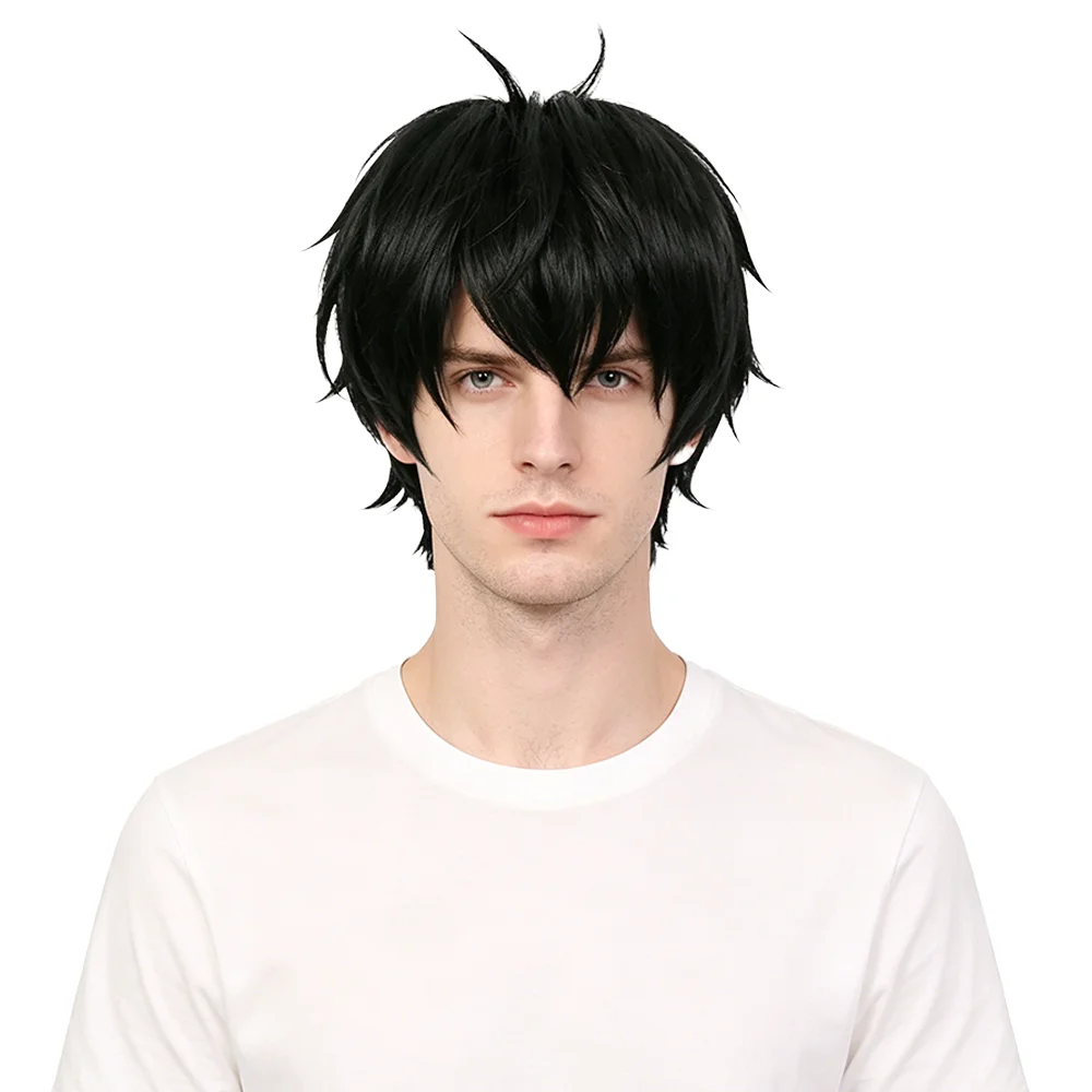 Men's Short Black Cosplay Wig Anime Fluffy Layered Spiky Wig Heat Resistant Synthetic Hair For Dan Heng Costume Daily Wear
Men's Short Black Cosplay Wig Anime Fluffy Layered Spiky Wig Heat Resistant Synthetic Hair For Dan Heng Costume Daily Wear