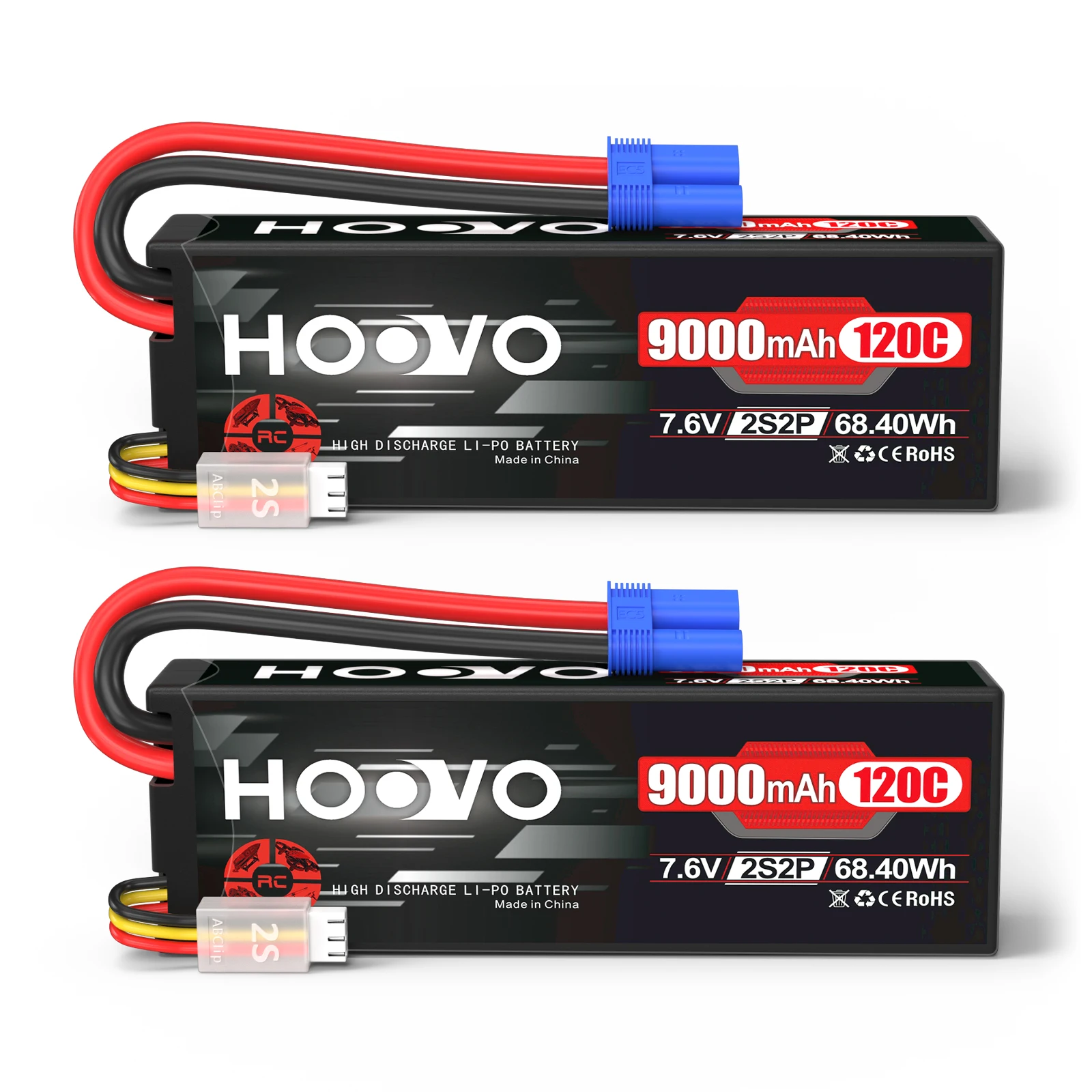 HOOVO 2Pcs Lipo Battery 2S 7.6V 9000mAh 120C RC Battery High Voltage Hard Case EC5 Plug for RC Drones Cars Trucks RC Boats
HOOVO 2Pcs Lipo Battery 2S 7.6V 9000mAh 120C RC Battery High Voltage Hard Case EC5 Plug for RC Drones Cars Trucks RC Boats