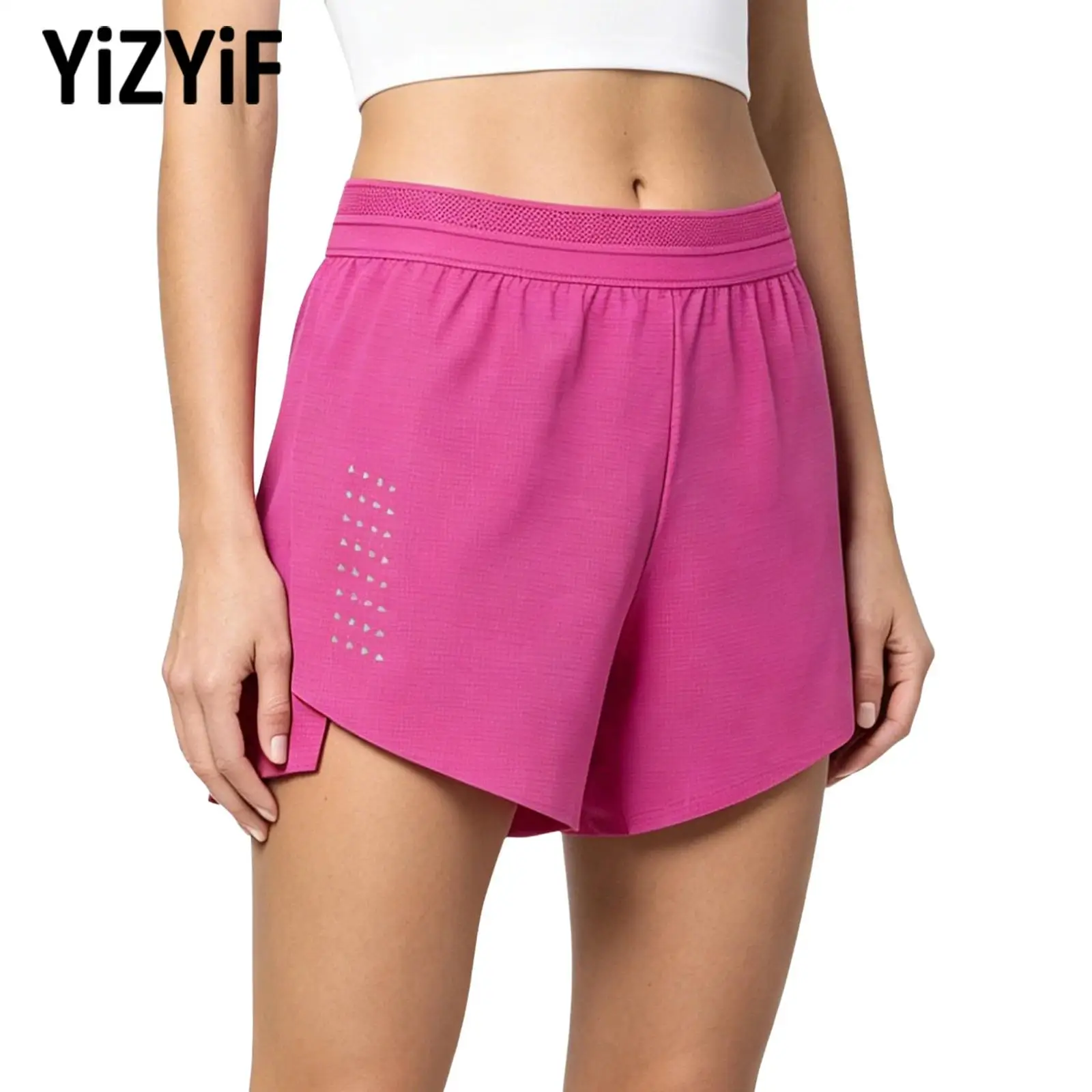 Women Side Split Running Shorts Drawstring Elastic Waistband Quick Dry Breathable with Built in Briefs for Yoga Cycling Gym
Women Side Split Running Shorts Drawstring Elastic Waistband Quick Dry Breathable with Built in Briefs for Yoga Cycling Gym