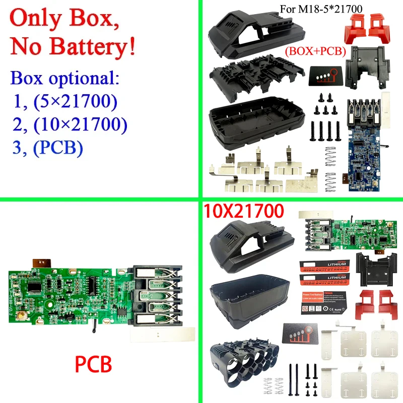 21700 Li-ion Battery Plastic Case PCB Charging Protection Circuit Board Box Shell For Milwaukee 18V Lithium Ion Battery Housings
21700 Li-ion Battery Plastic Case PCB Charging Protection Circuit Board Box Shell For Milwaukee 18V Lithium Ion Battery Housings